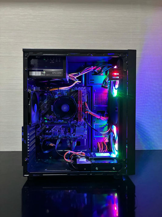 PC Gaming Bueno Elite V3 cu procesor AMD Ryzen 5 5600G, 16GB RAM Corsair Vengeance Dual Channel și carcasă Aerocool Glider.