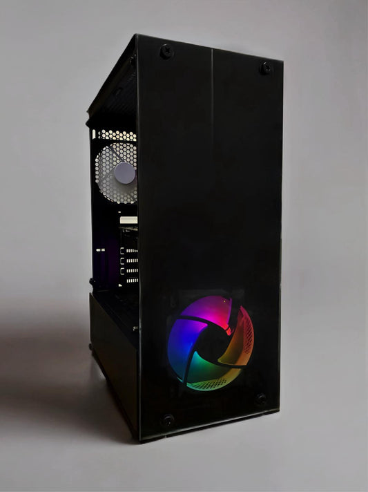 PC Gaming Bueno Bee V2 cu procesor Intel i7-4770, 16GB RAM Kingston și placă video MSI GTX 1050 Ti.