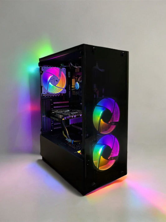 PC Gaming Bueno Strike V4 cu procesor Intel Core i7-3770, 16GB RAM, placă video GTX 1650 OC și stocare rapidă SSD.